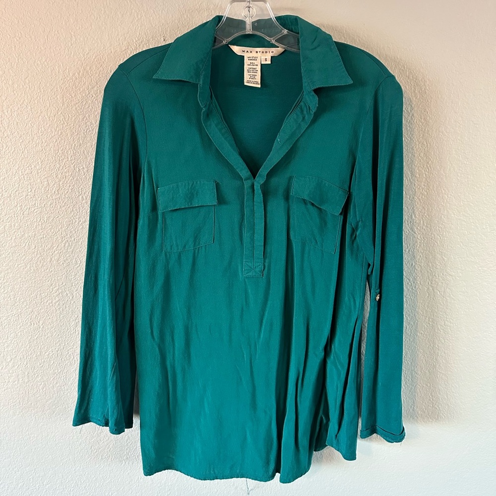 Teal long sleeve shirt